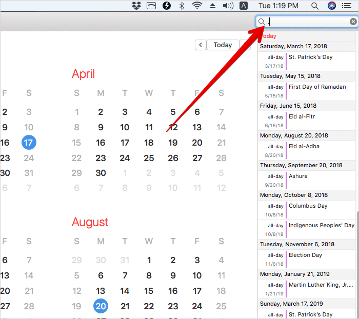 Search events in calendar with full stop on mac Search Events in Calendar with Full Stop on Mac