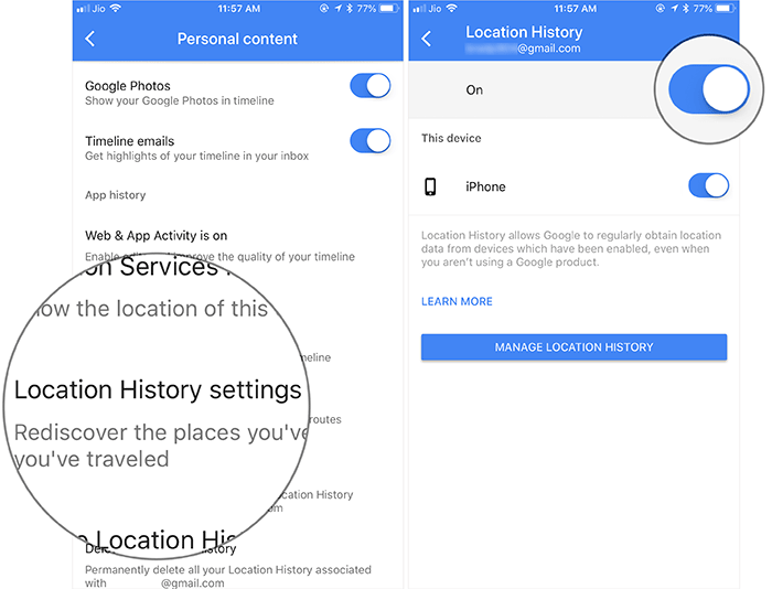 Enable Location History Settings on iPhone, iPad, or Android Phone