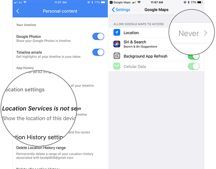 Enable Location Service for Google Maps on iPhone, iPad, or Android