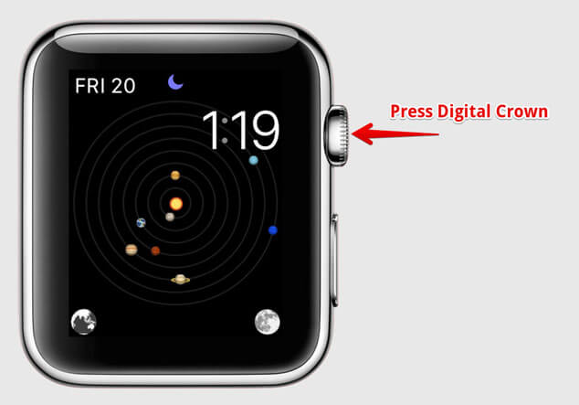 Press Apple Watch Digital Crow to Return to Present