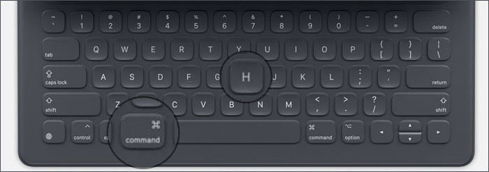 Return to the Home screen with the Smart Keyboard