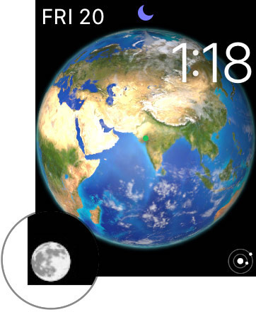Tap the moon button on Apple Watch Screen