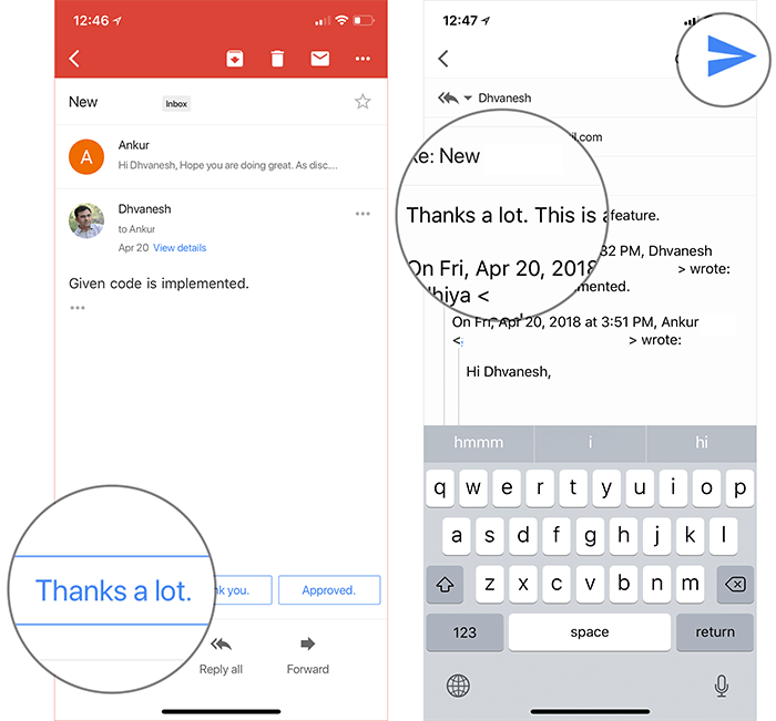 Use Gmail Smart Reply on iPhone, iPad, and Andorid
