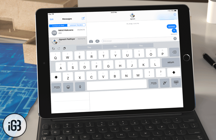 How to move ipad keyboard on the screen