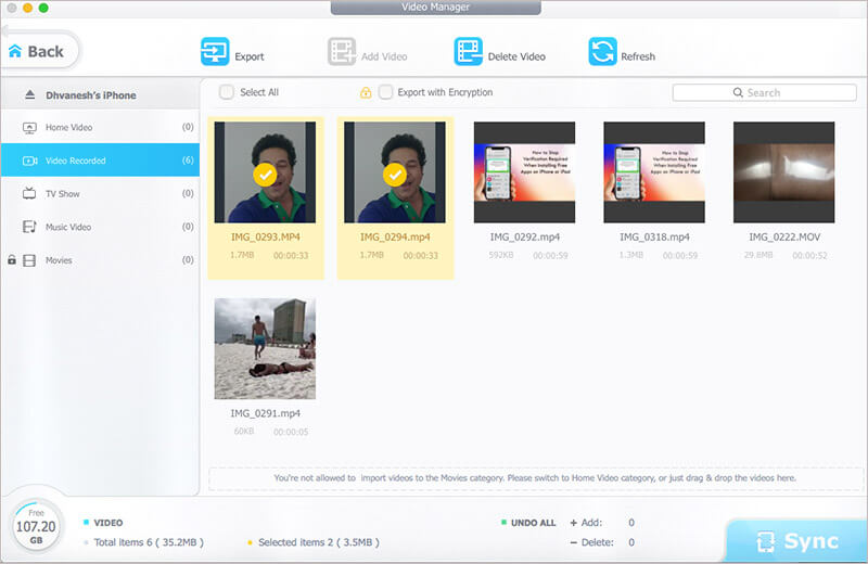 Manage iPhone Videos using DearMob