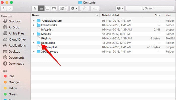 Open Resources Folder on Mac