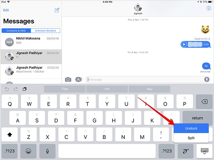 How to Move the iPad Keyboard on the Screen - 66