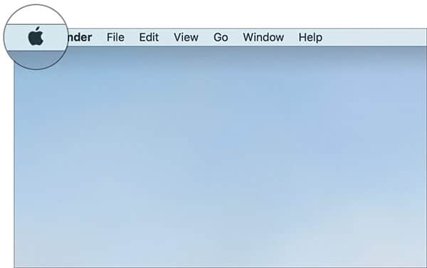 Click on Apple menu on Mac