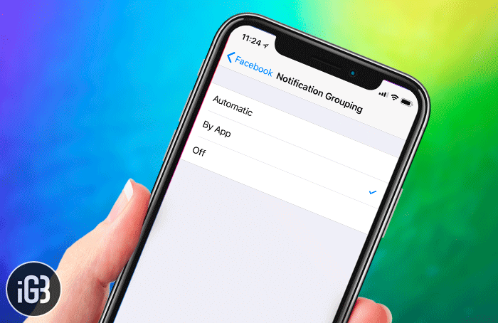 How to group notifications by apps in ios 12