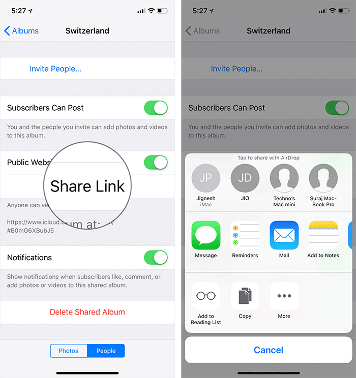Share iCloud Photo Album with Anyone from iPhone or iPad