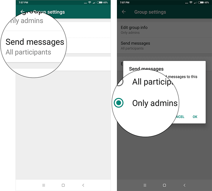 Allow Only Admins to Send WhatsApp Group Message