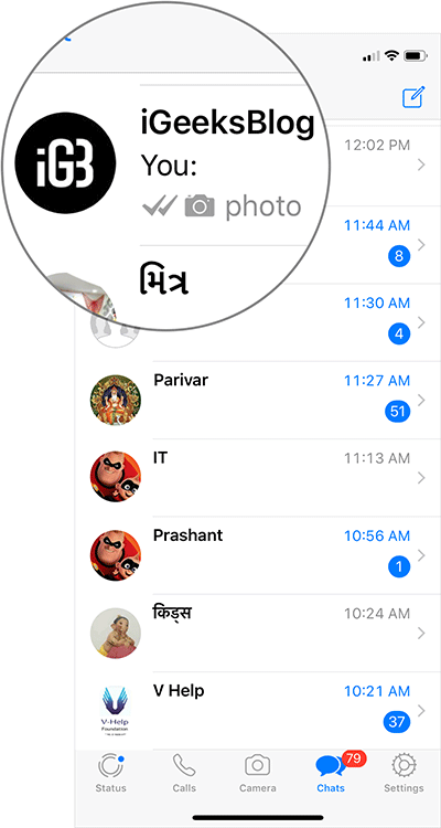 Tap on WhatsApp Group Name