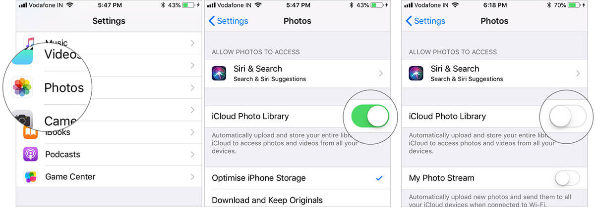 Disable icloud photo library from iphone photos settings Disable iCloud Photo Library from iPhone Photos Settings