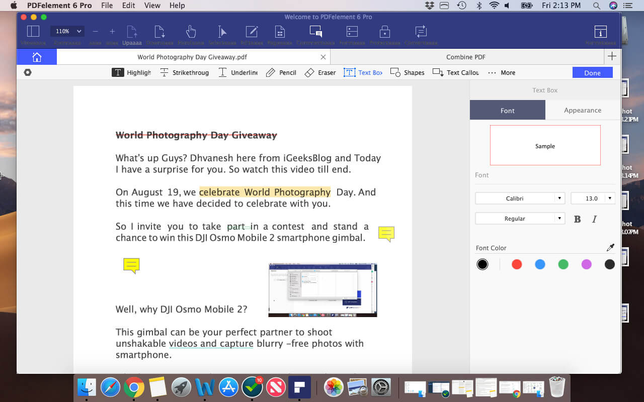 Annotate PDFs on Mac using PDFelement Pro