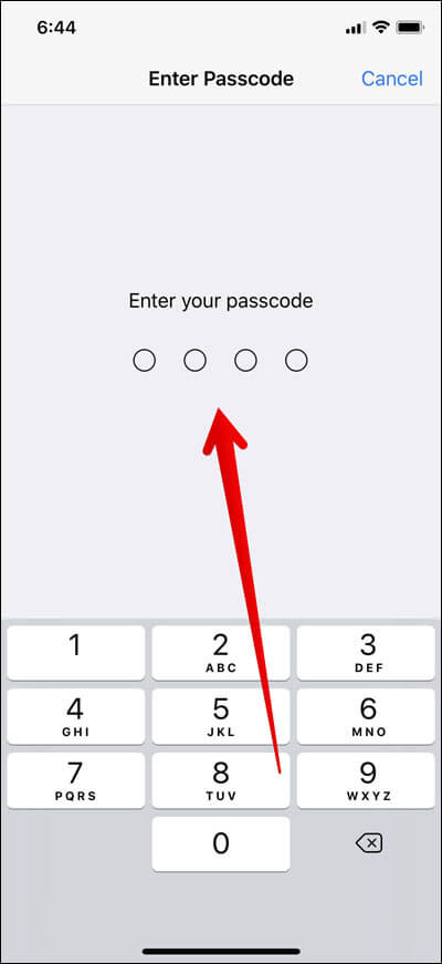 Enter your passcode on iPhone X