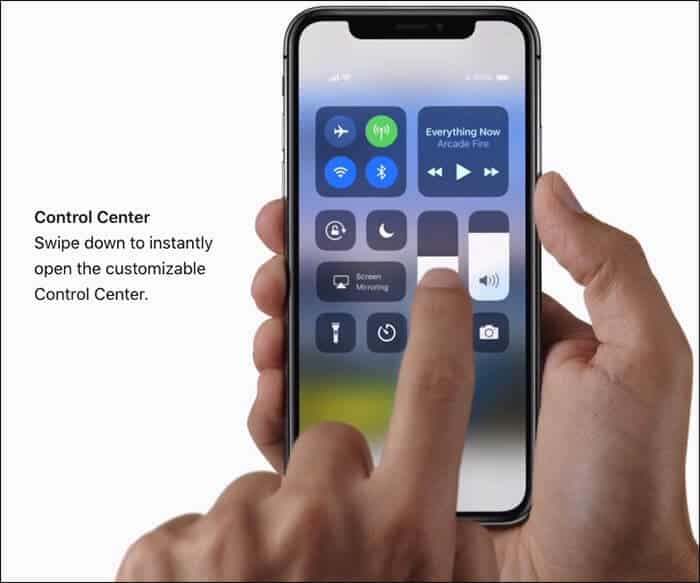 How to Access Control Center on iPhone X
