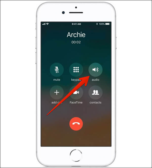 Tap on Audio During Phone Call on iPhone
