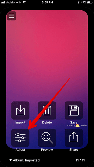 Adjust Imported Wallpaper on iPhone X