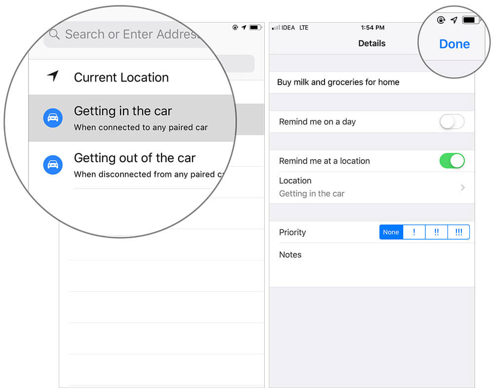 Create Reminders on iPhone that Alert you When Getting in or Out of your Car