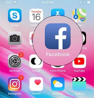 Open Facebook app on your iPhone