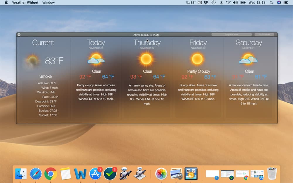 Show Weather Forecast on Mac Desktop