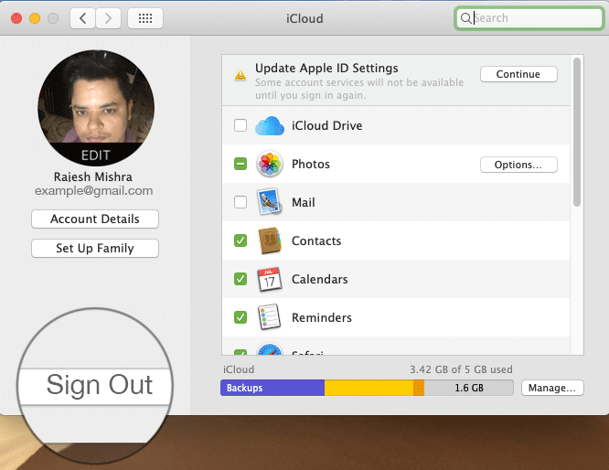Sign Out from iCloud to Switch Apple ID on Mac