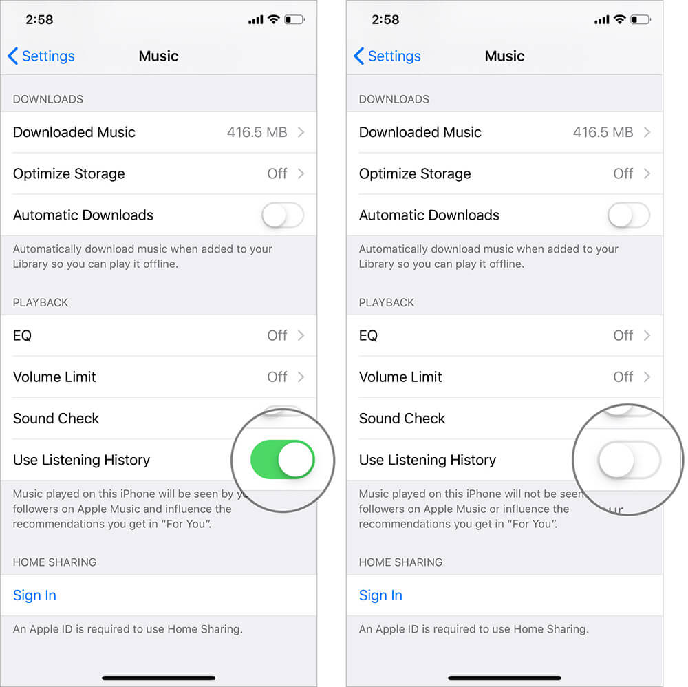 Turn Off Apple Music Listening History on iPhone and iPad