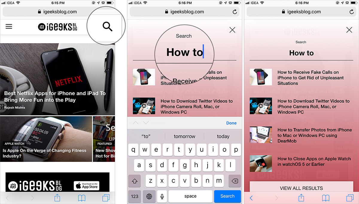 safari search feature Checkout website latest how to guides in Safari on iPhone