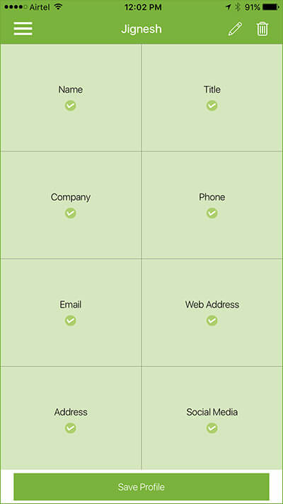 Create Business Card using SwitchIt iPhone App