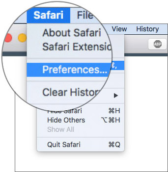 safari search feature Go to Safari Preferences on Mac