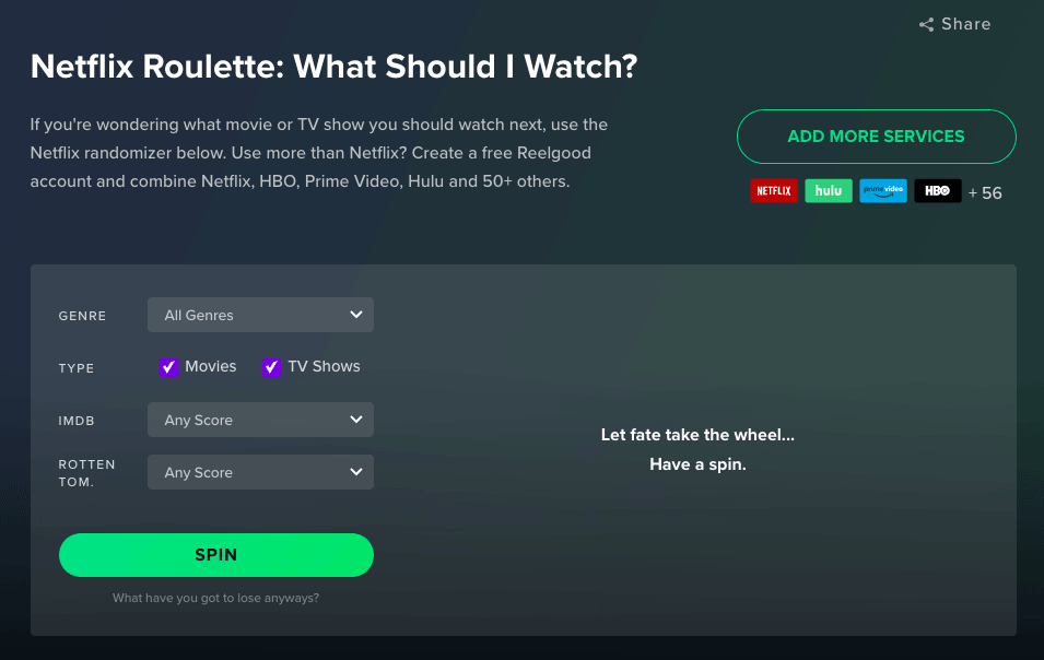 Netflix Roulette Spin