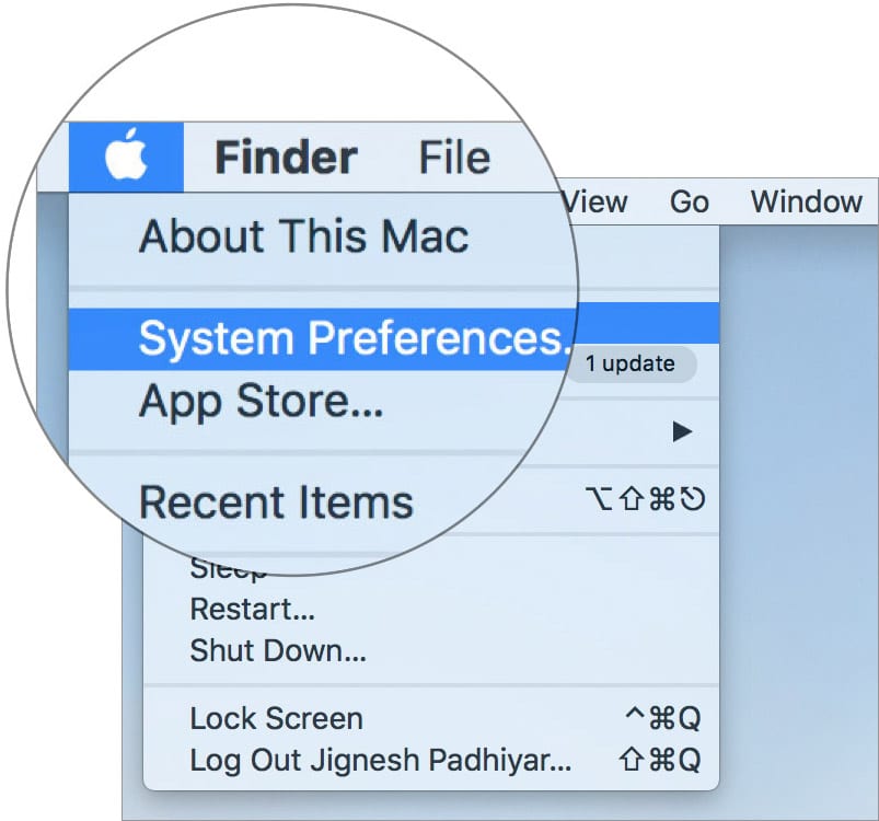 Open System Preferences on Mac