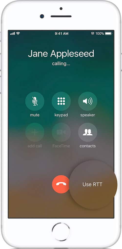 Use RTT on iPhone after Making a Call
