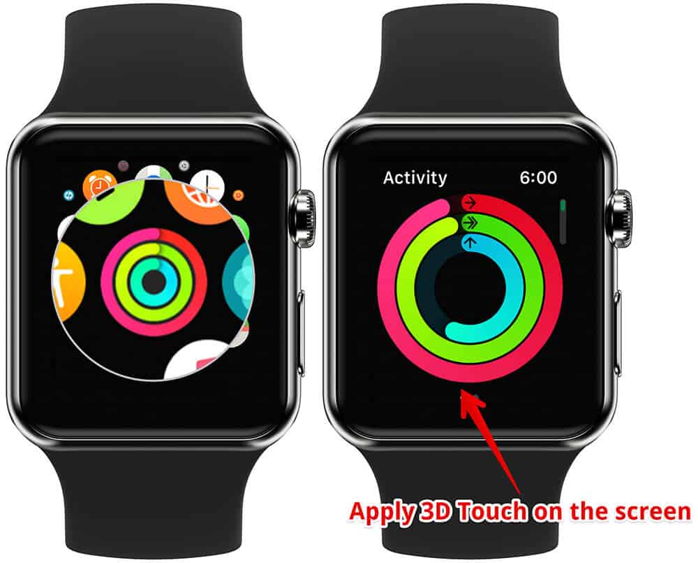 Apply 3D Touch on Activity App Screen on Apple Watch