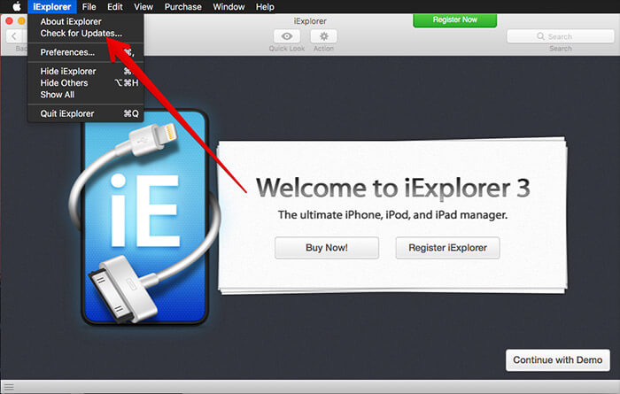 Click on Check for Updates in Third party App on Mac