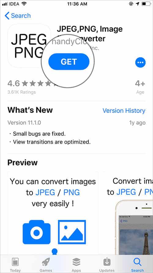 Install JPEG, PNG App on iPhone