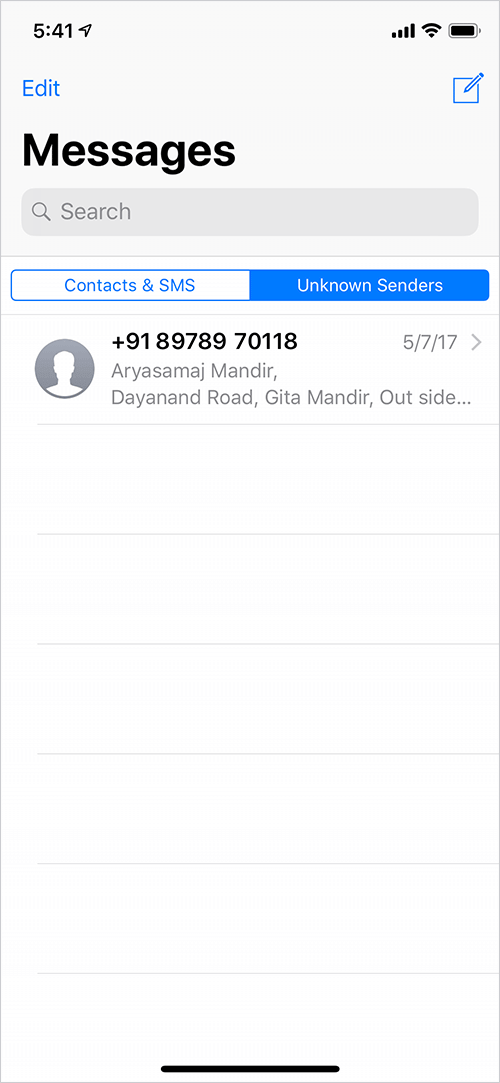 View Messages from Unknown Senders on iPhone or iPad