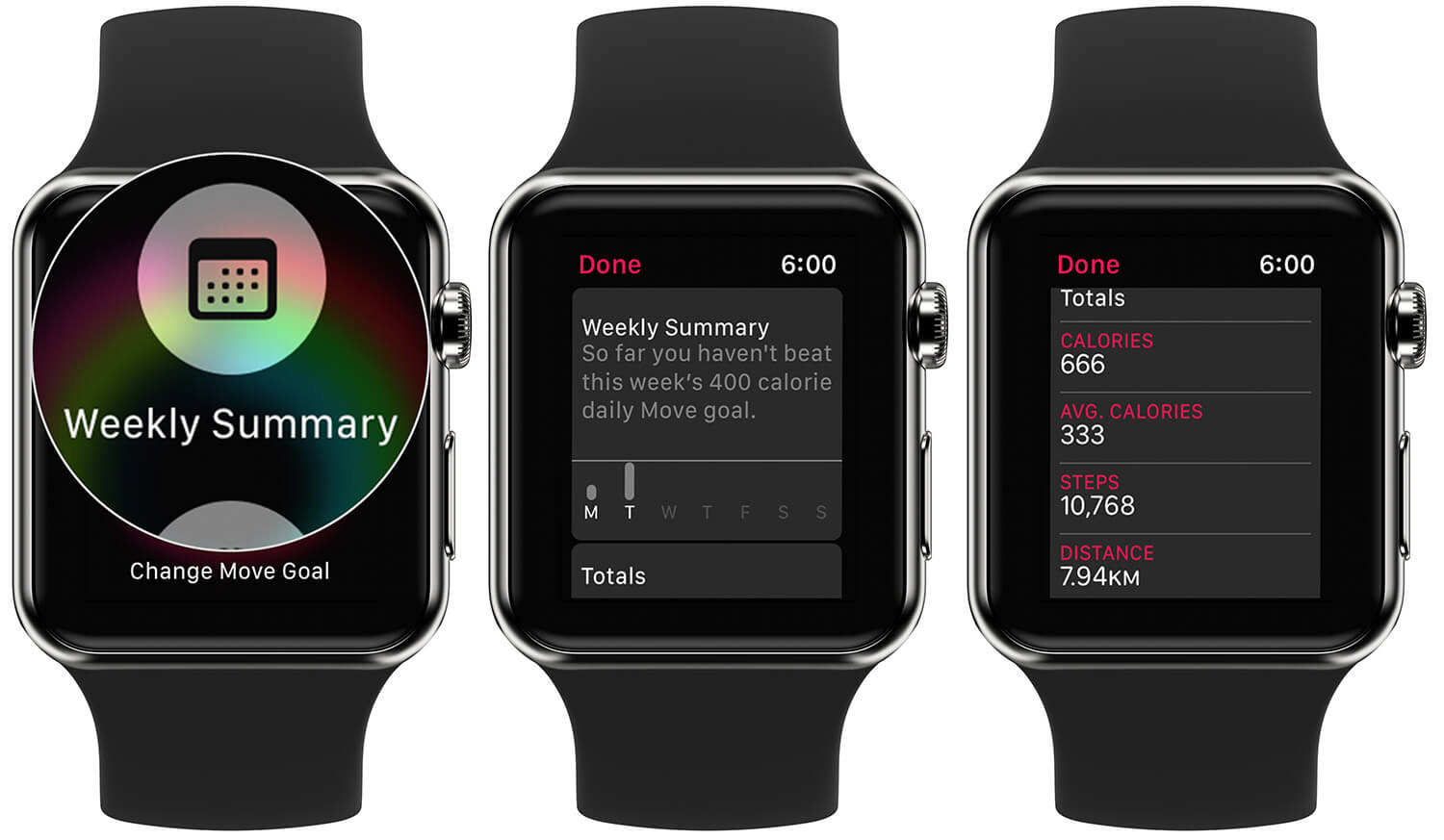 View Weekly Activity Summary on Apple Watch