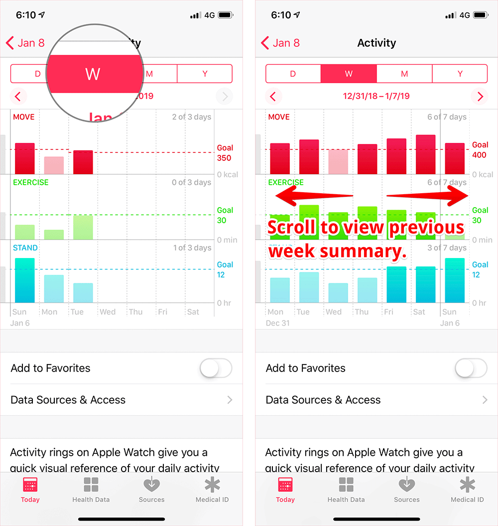 View Weekly Activity Summary on iPhone or iPad