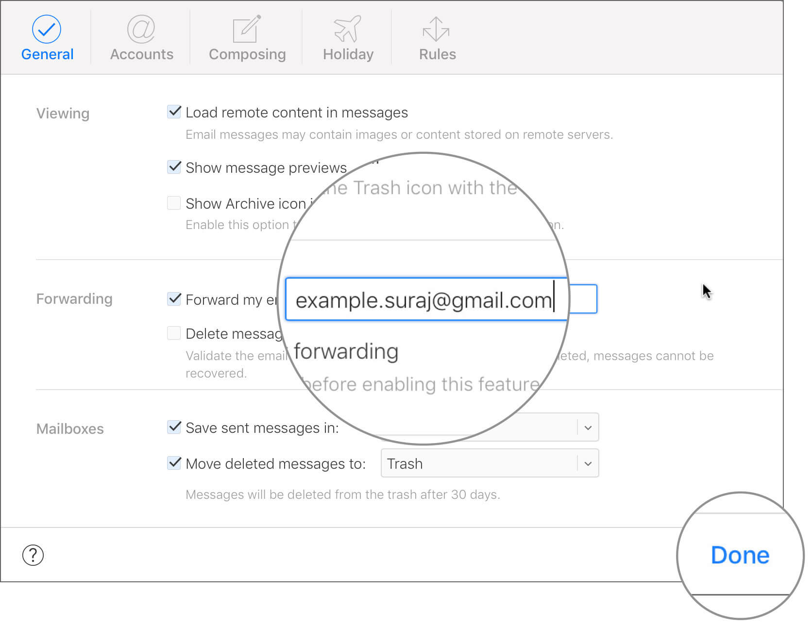 Add Another Email Account to automatically Forward iCloud Email