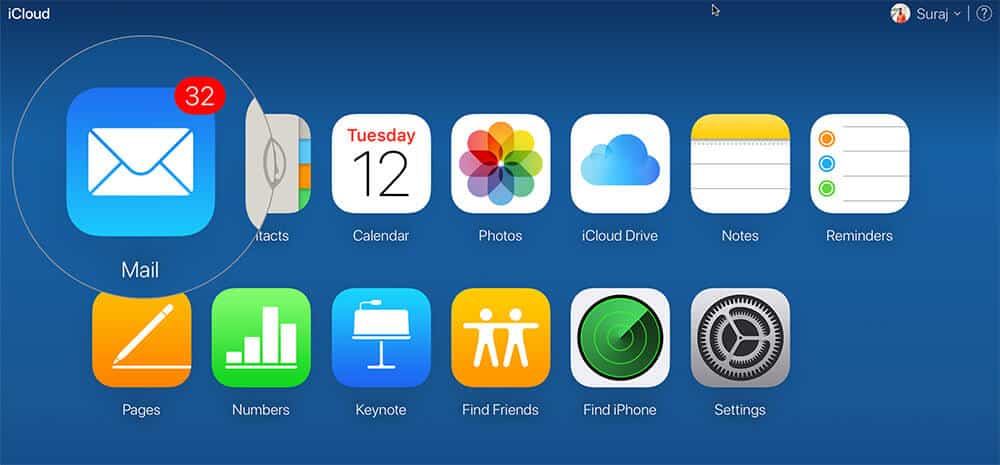 Click on Mail on Launchpad of iCloud