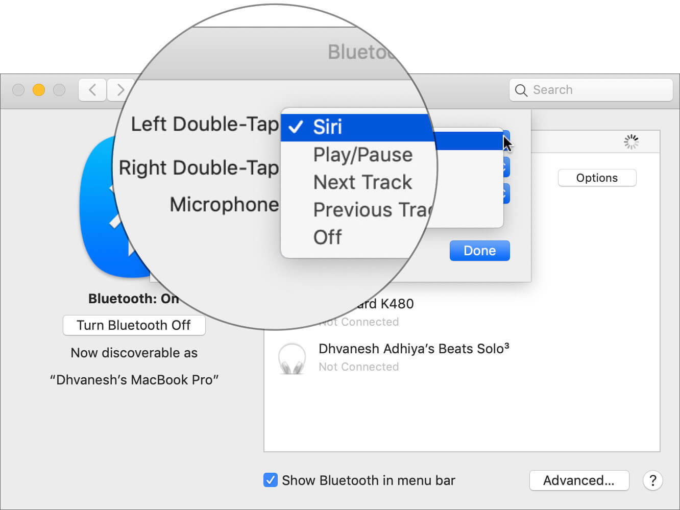 Configure AirPods Left Double Tap Shortcut on Mac