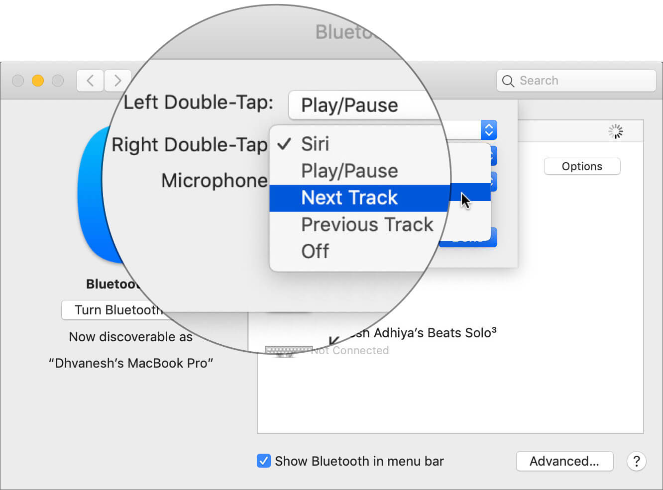 Configure AirPods Right Double Tap Shortcut on Mac