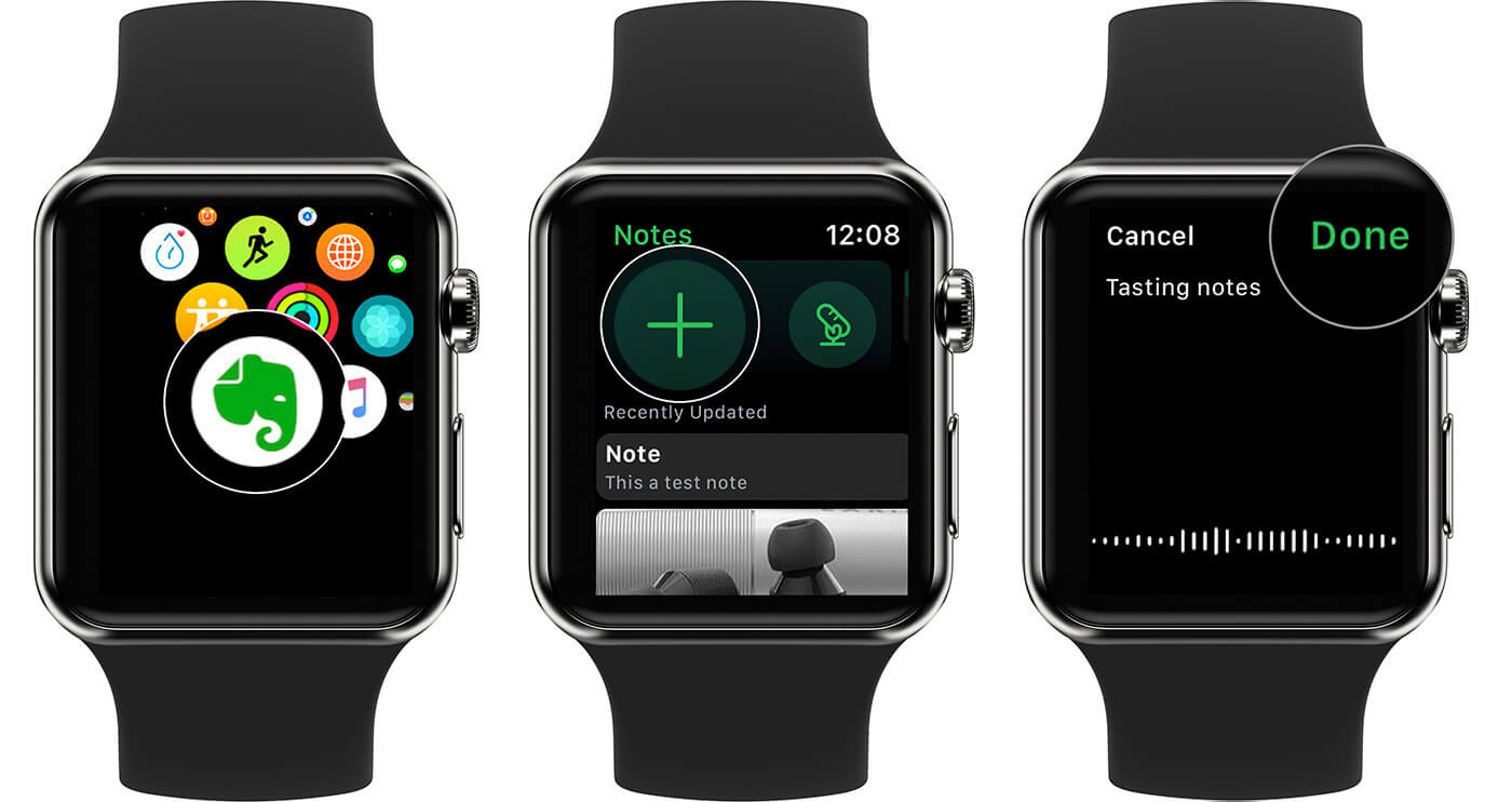 Create Notes Title Using Voice on Evernote from Apple Watch