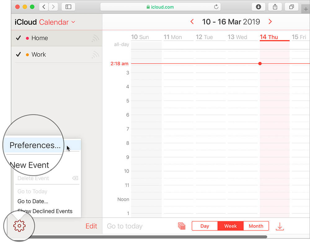 Click on Settings and choose Preferences in iCloud