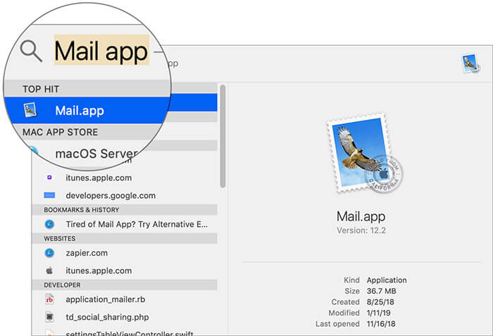 Launch Mail app on Mac