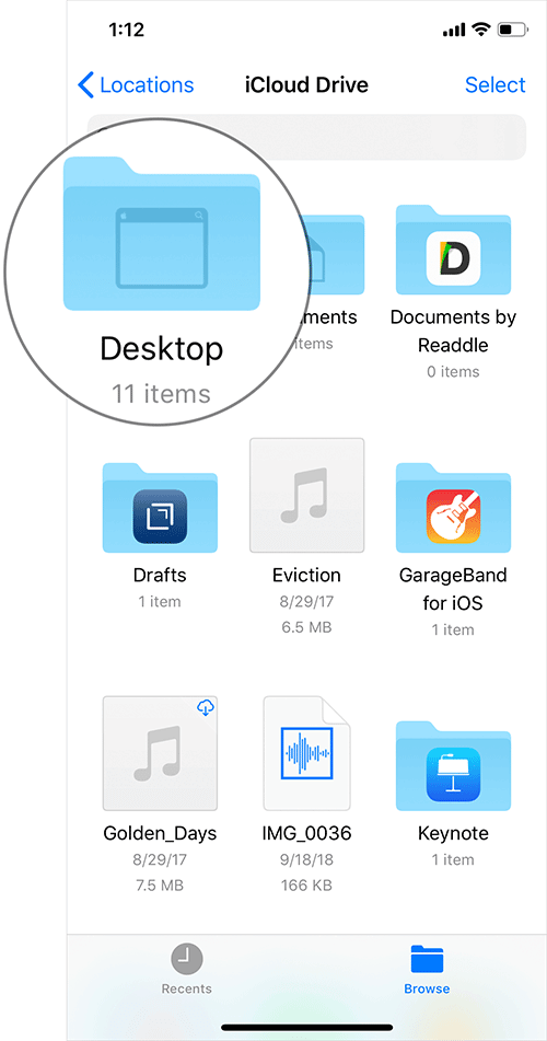 Tap on The Folder that Contains File