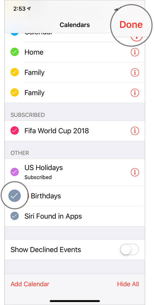 View Birthdays in Apple Calendar on iPhone or iPad