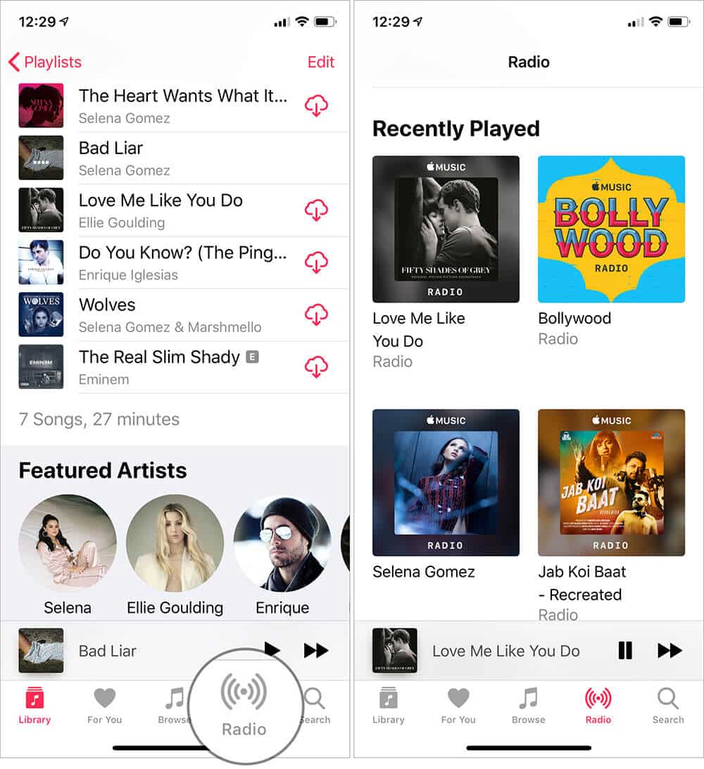 Check Apple Music Radio Station on iPhone or iPad