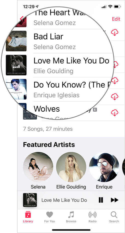 Tap on Song which you want to create a station in Apple Music